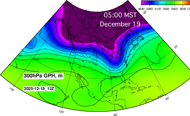 NOAA GFS 高層予報 2025年12月17日前後 