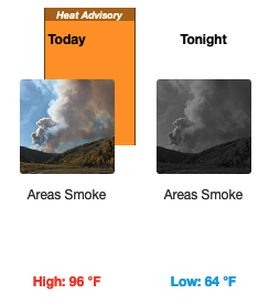 高温注意報 Heat Advisory コロラド州ボルダー