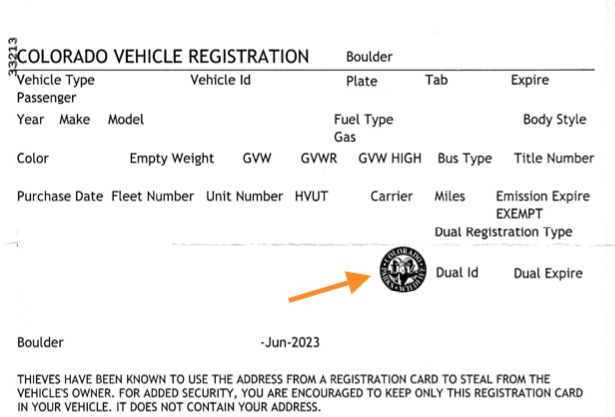 コロラド州 車両登録 州立公園パス付帯