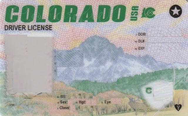 アメリカ・コロラド州の運転免許証