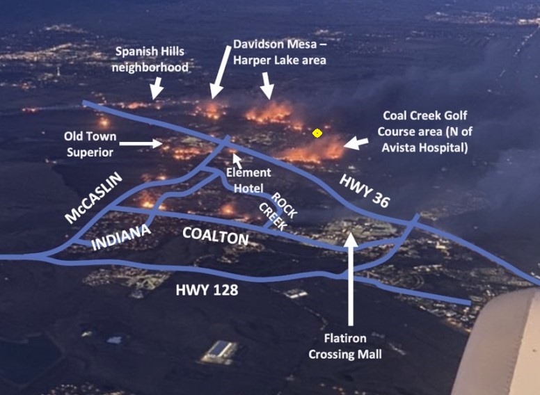 コロラド大火災　ボルダーカウンティ Marshall Fire