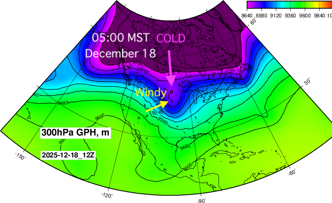 NOAA GFS 高層予報 2025年12月17日前後